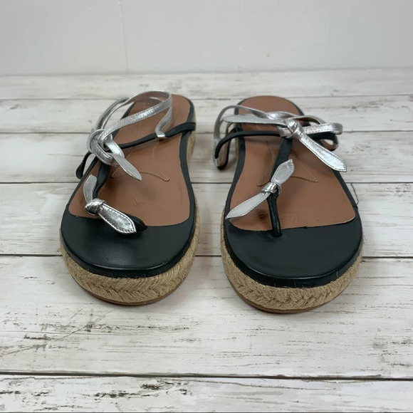 Marni T Strap Leather Sandals Espadrille Platform - Picture 4 of 8